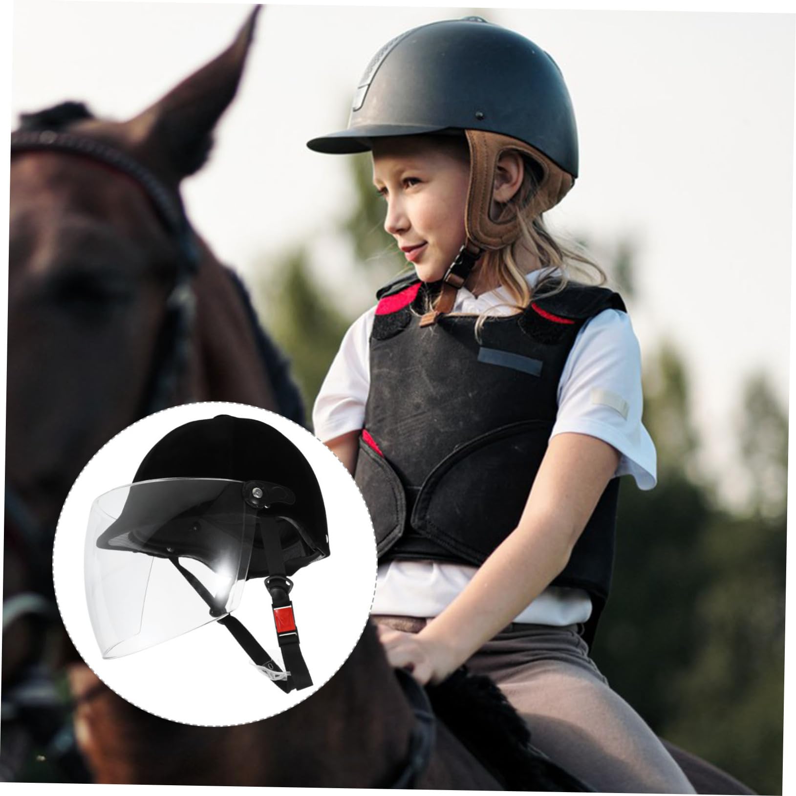 ifundom Casco Per Ragazzo Equitazione Rotella e Ventilazione Ad Flusso Fodera Rimovibile Lavabile Casco Sicurezza Sportivo