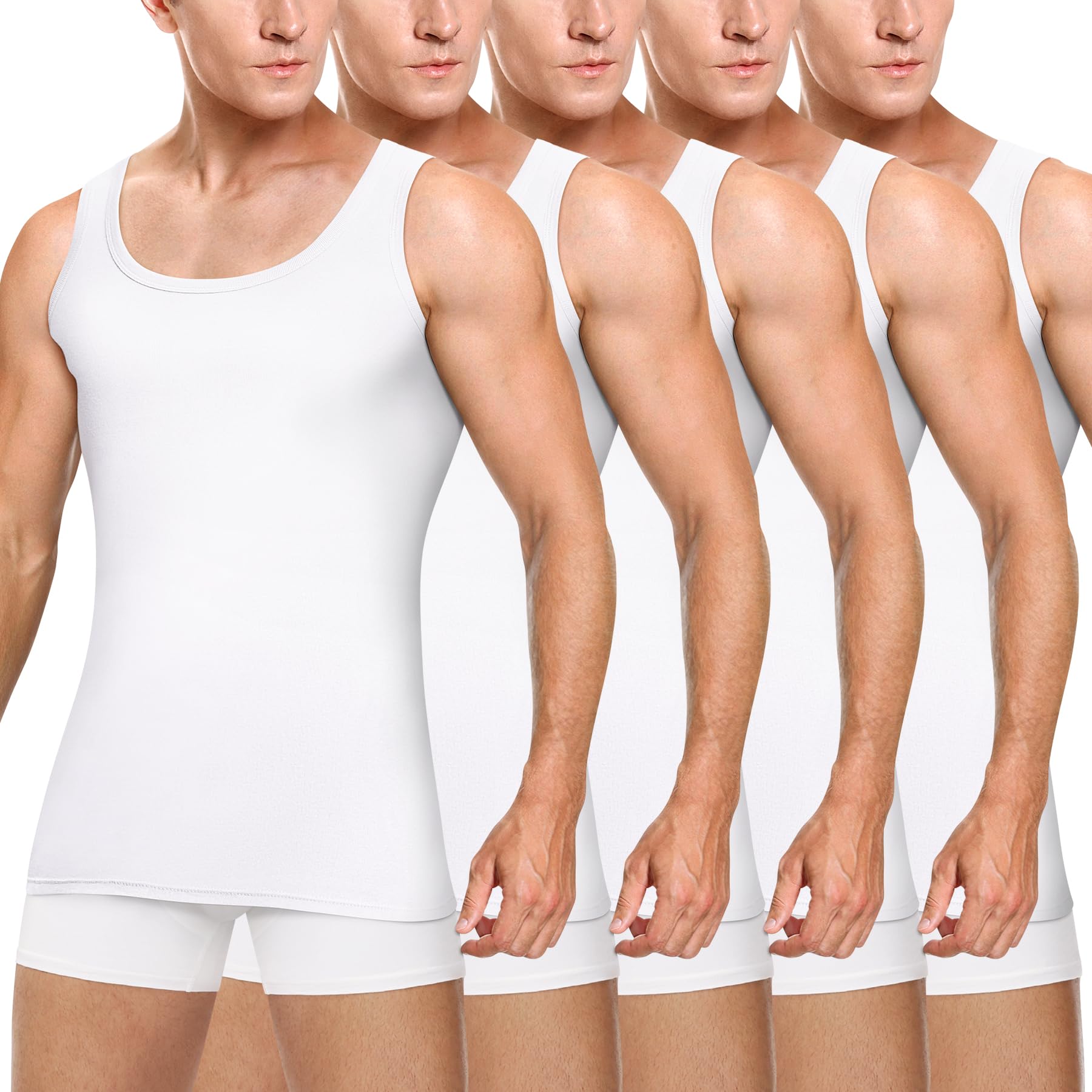Gutable Unterhemd Herren 3/5er Pack Tank Top Baumwolle Männer Unterhemden Weiß Schwarz Mehrfarbig
