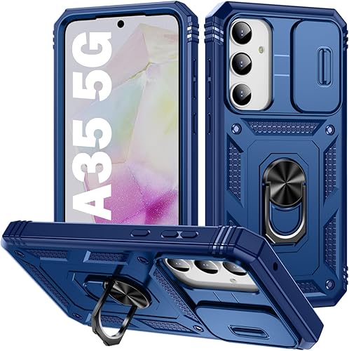 Miniatura 59 de PASNEW Funda para cámara Samsung Galaxy A15 5G, soporte metálico de grado militar, resistente a prueba de golpes, carcasa rígida para Samsung A15