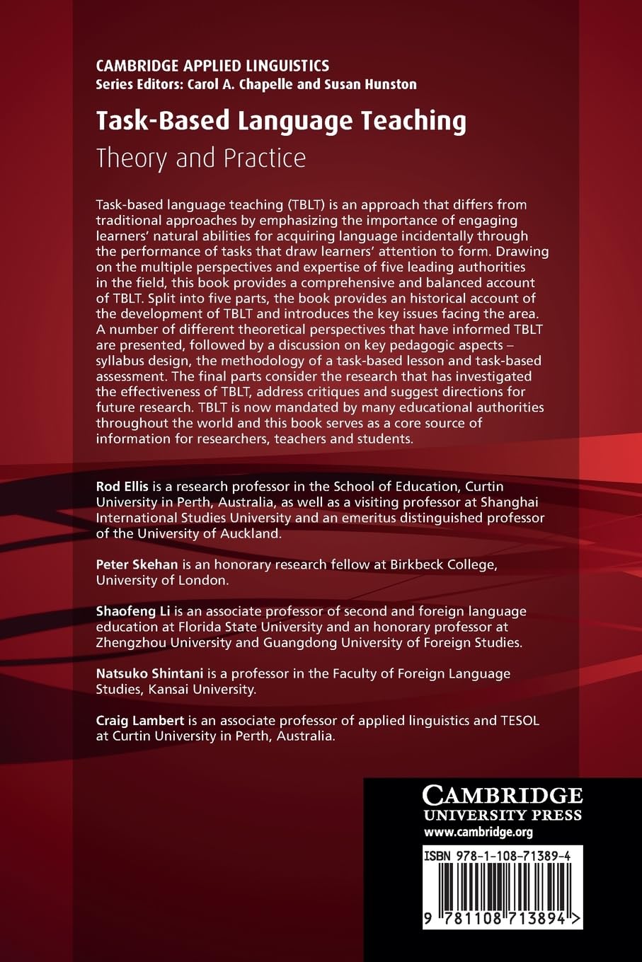 Task-Based Language Teaching: Theory and Practice