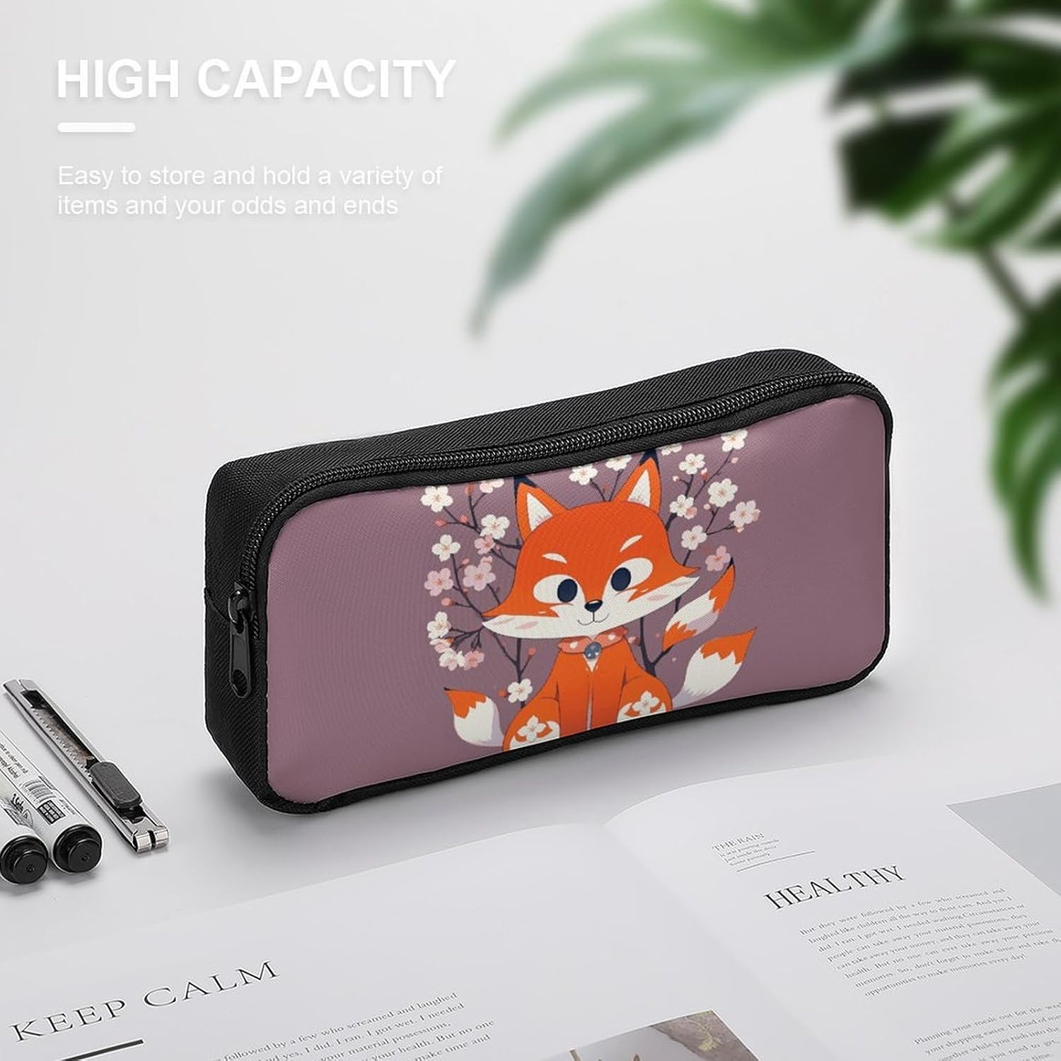 Large Capacity Pencil Case Multi-Purpose Makeup Pouch With Sturdy Zipper image 4