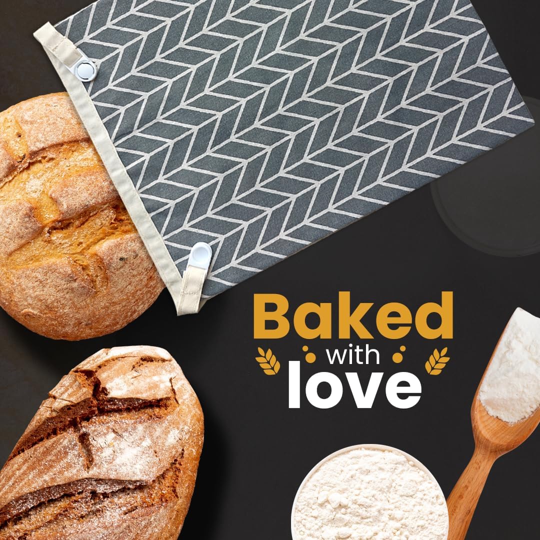 2 Pack Reusable Beeswax Bread Bags for Sourdough - 12.6” x 16.3” Extra Large Storage, Keeps Homemade Bread Fresh thumbnail