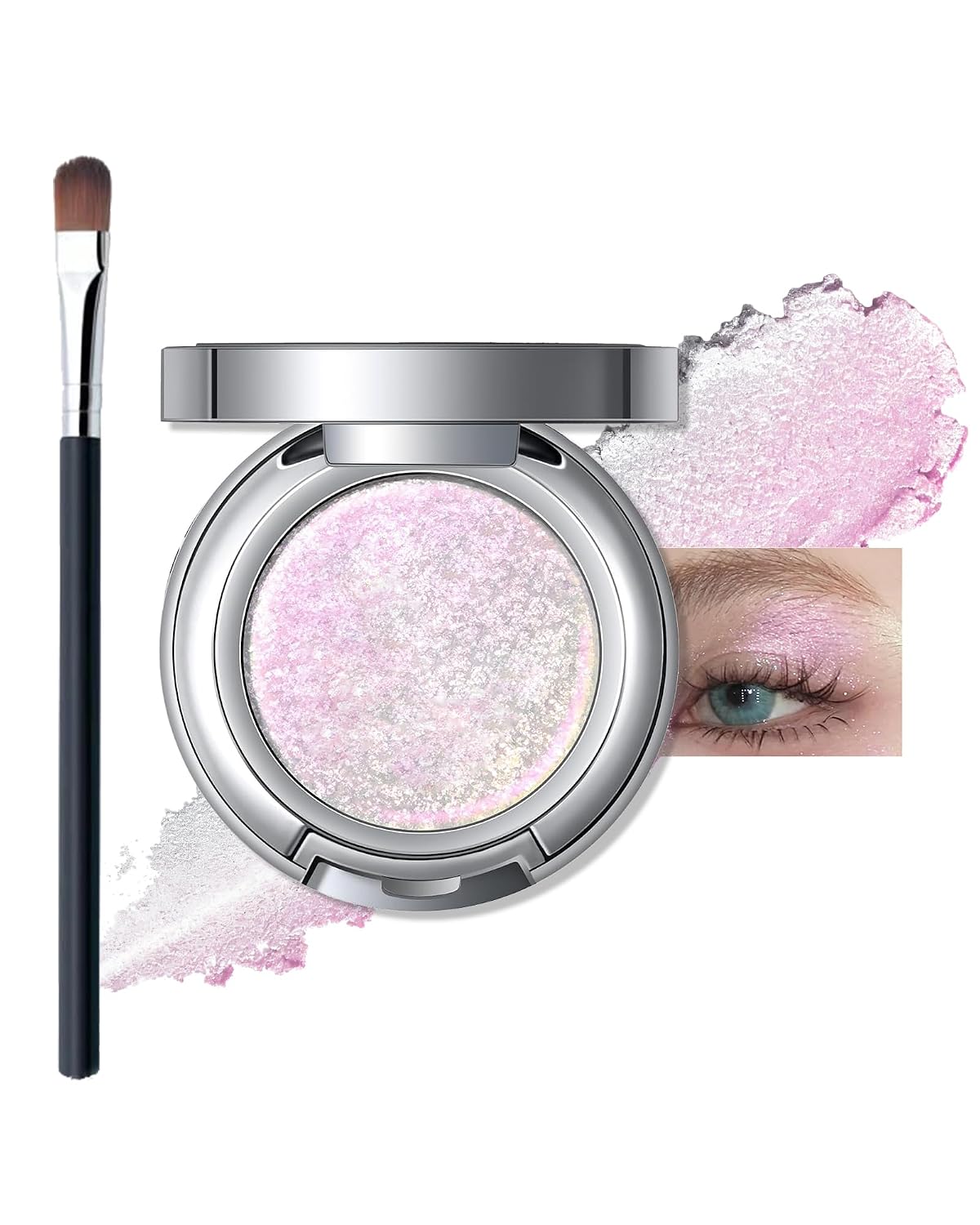 Duochrome Mermaid Pink Eyeshadow Palette - Color Shift & Shimmer