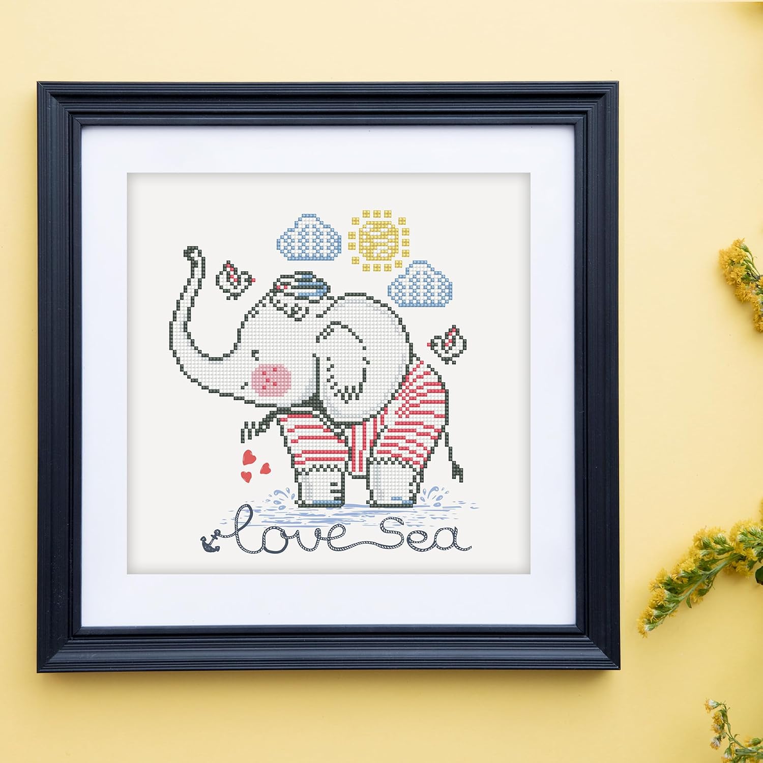 DIAMOND DOTZ Love Sea Elephant Diamond Painting Kits for Adults - Diamond Art Kits a Relaxing Creative Craft Kit with Dotz Gems 12"x12"