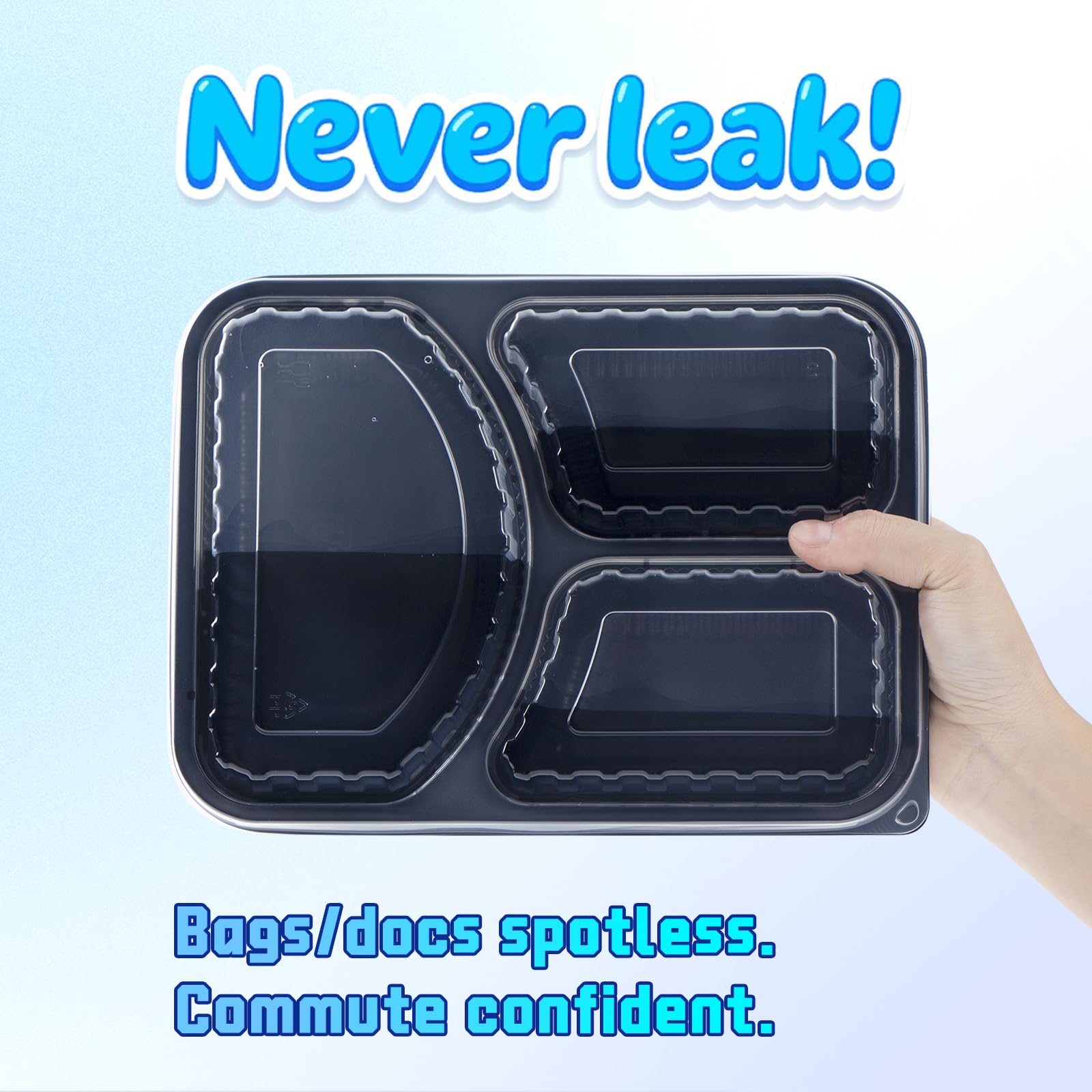 YANGRUI Contenedores To Go, paquete de 40 (40 bandejas + 40 tapas) 40 onzas reutilizables sin BPA, caja retráctil lavable a máquina, contenedor de preparación de comidas