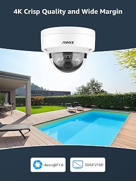 ANNKE 4K PoE Security Camera System, 8CH CCTV System with 2TB HDD NVR, 8X 8MP IP Camera Outdoor with Human & Vehicle Motion Detection, IK10 & IP67, Remote Access
