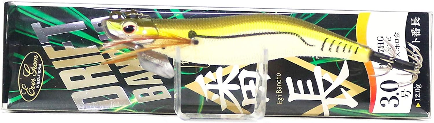 Evergreen #0401G Egi Drift Length Lure, No. 3.0, 0.4 oz (12 g), Olive Mackerel (Gold)