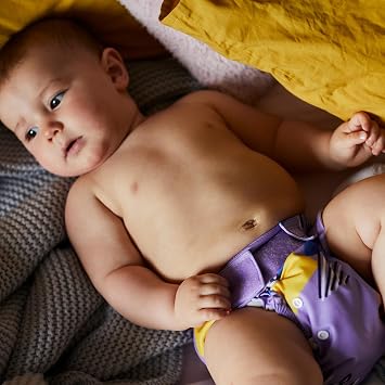 Bambino Mio, Reusable Cloth Nappy Set - The Give-it-a-go Washable Diaper Bundle, 5 x Nappies, 100 messless Liners, Bold