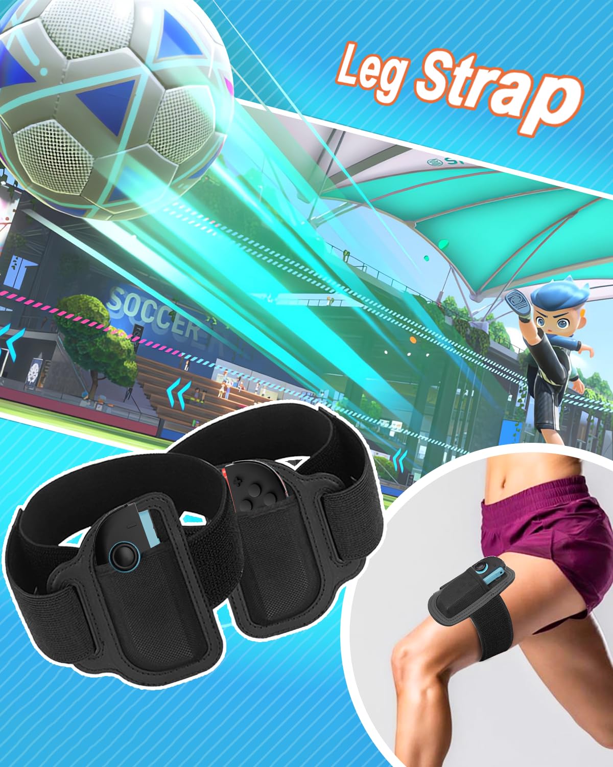 2025 Nintendo Switch 2 Sports Accessories 12 in 1 Bundle Designed for Switch Sports, Mario Golf Super Rush, Mario Tennis Ace, Just Dance, Ring Fit Adventure - Family Party Game Kit, Kids Gift Idea, Joy-Con 2 Compatible (Only for Switch 2) - Image 6