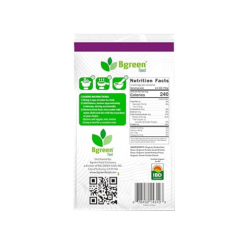 Miniatura 2 de Big Green Organic Food - Ramen orgánico de ñame morado y trigo sarraceno, Ube premium, sin gluten, vegano (I Pack)