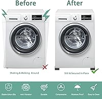 Vista 7 de SEISSO Almohadillas antivibración para lavadora. Paquete de 4 pedestales para lavadora y secadora, almohadillas de goma apilables de alta Negro