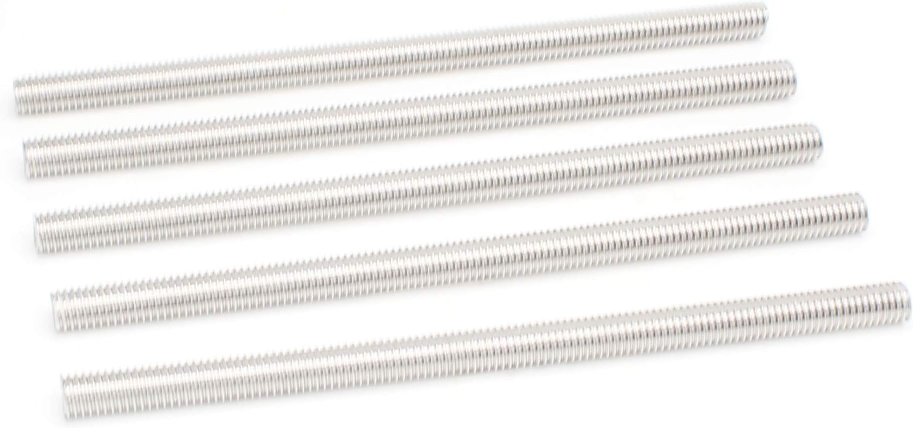 M6 x 150mm，304 Stainless Steel Full Threaded Rod, Right Hand Thread (5Pieces)