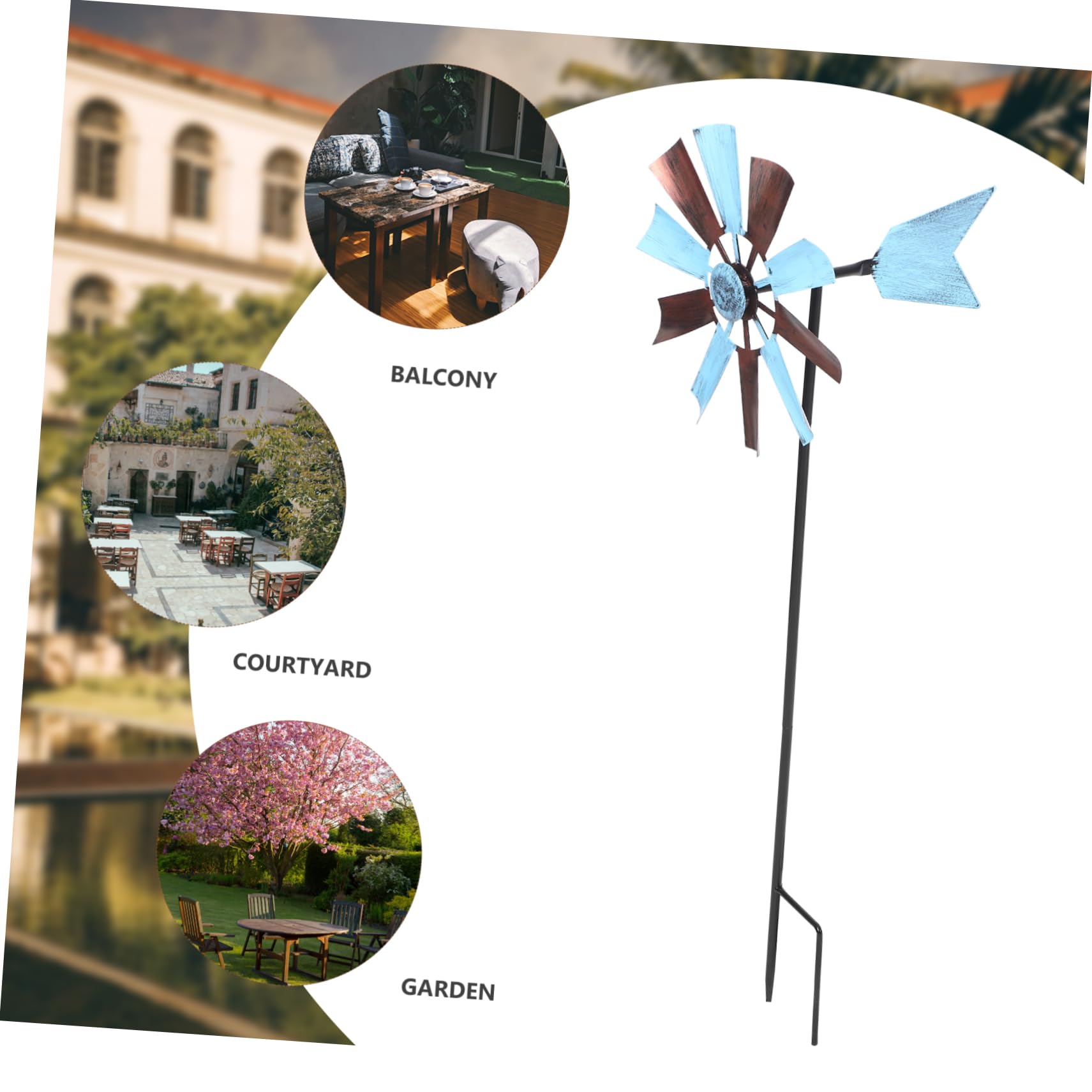 Molinillo de Viento de Jardín de Hierro para Exterior