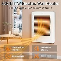 Vista 2 de CSC151TW Electric Wall Heater Complete Unit With Thermostat, 120 Volt 1500 Watt, High Efficiency Centrifugal Fan For Fast And Quiet Heating