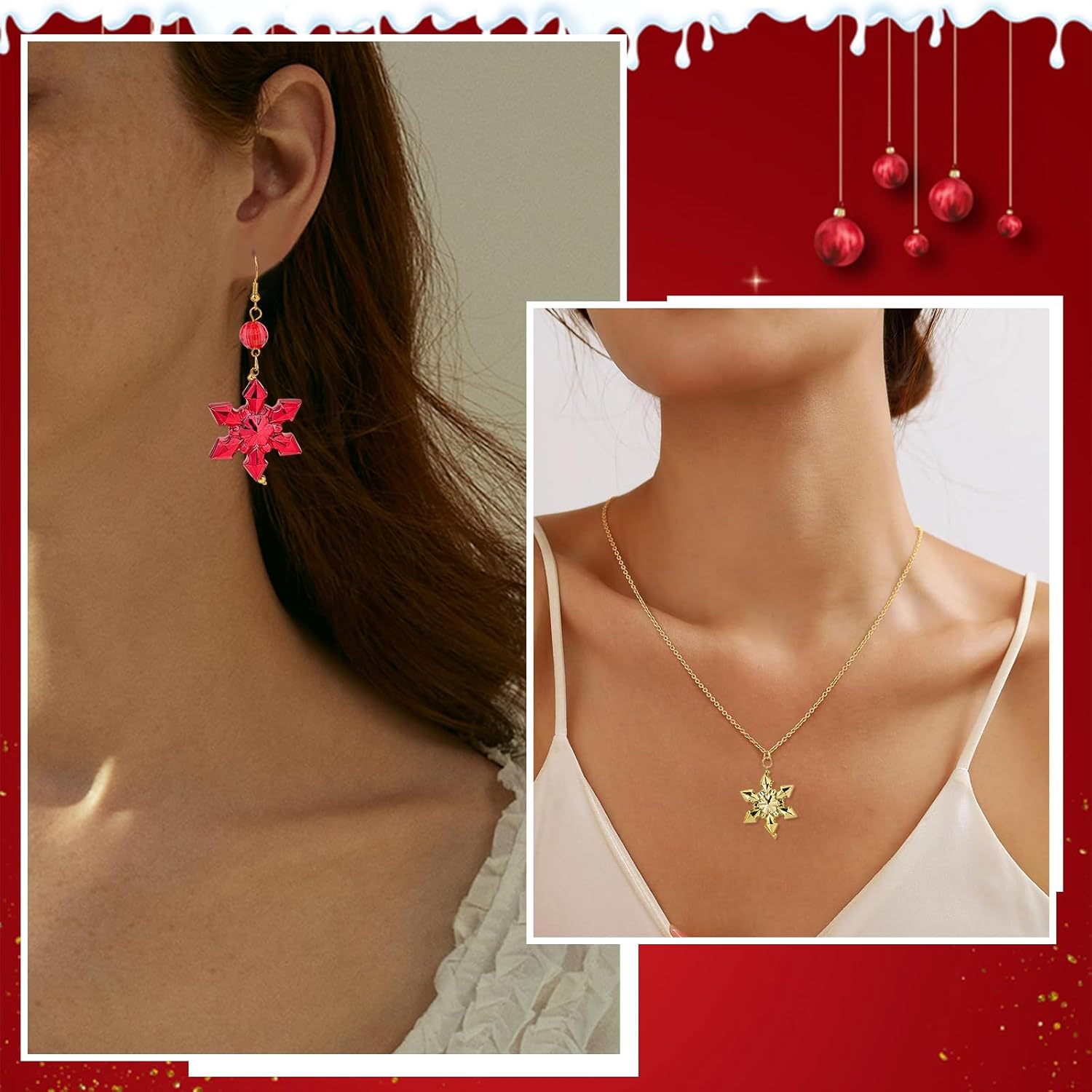 Ornaland 180 Pcs Christmas Beads for Jewelry Making Round Assorted Faceted Acrylic Beads for Bracelets Necklaces Pens DIY Craft Supplies - Image 7