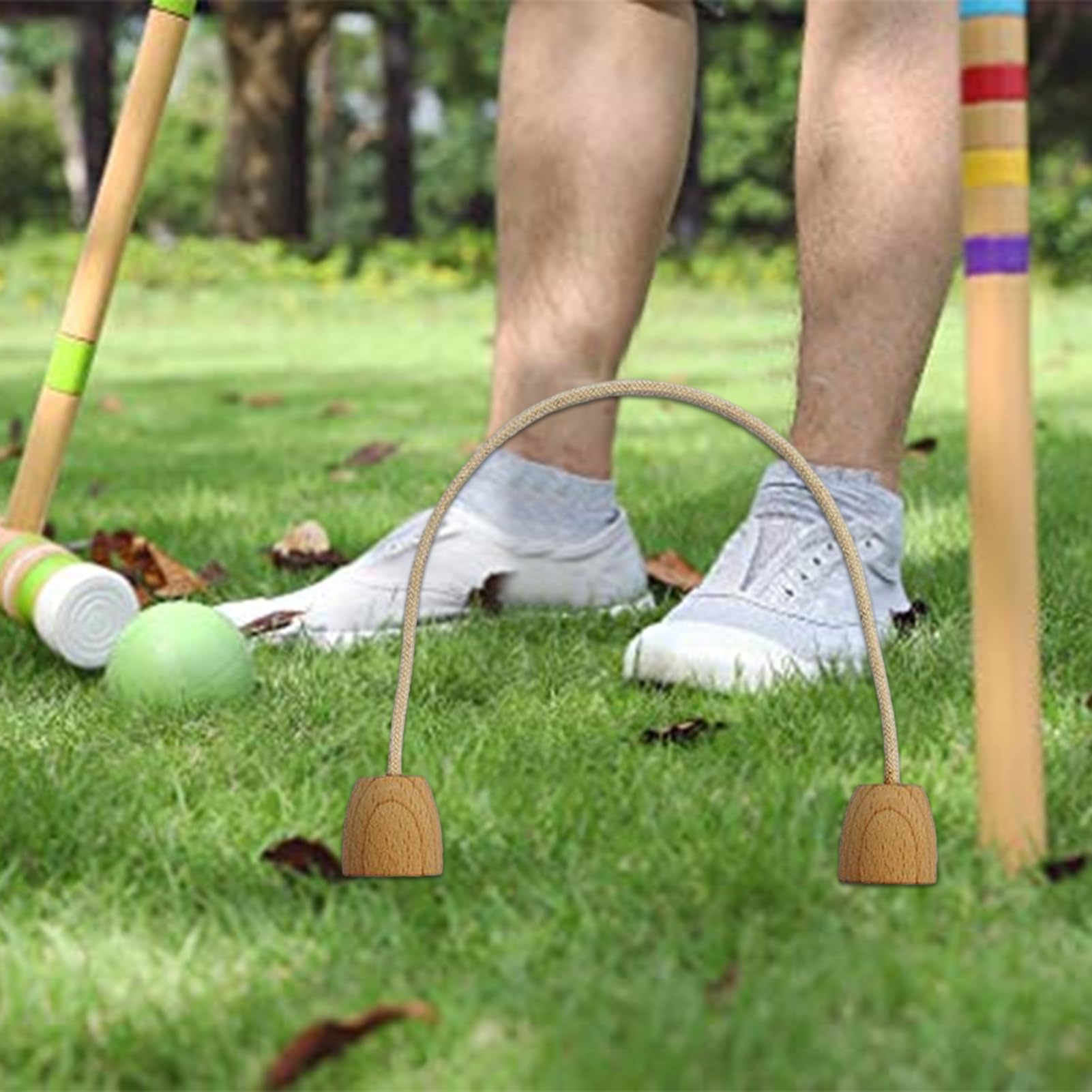 Kit de Jeu pour Joueurs familiaux - Wickets de Croquet d'intérieur de 7,08 x 5,9 Pouces de Corde de Croquet, Design léger, kit d'activité de Coordination | pour la Maison, Le Salon, la fête