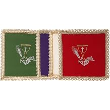 Holyart Chalice Veil Pall with Chalice Decoration and Removeable Insert, RedWidth 17 cm|Height 17 cmRed