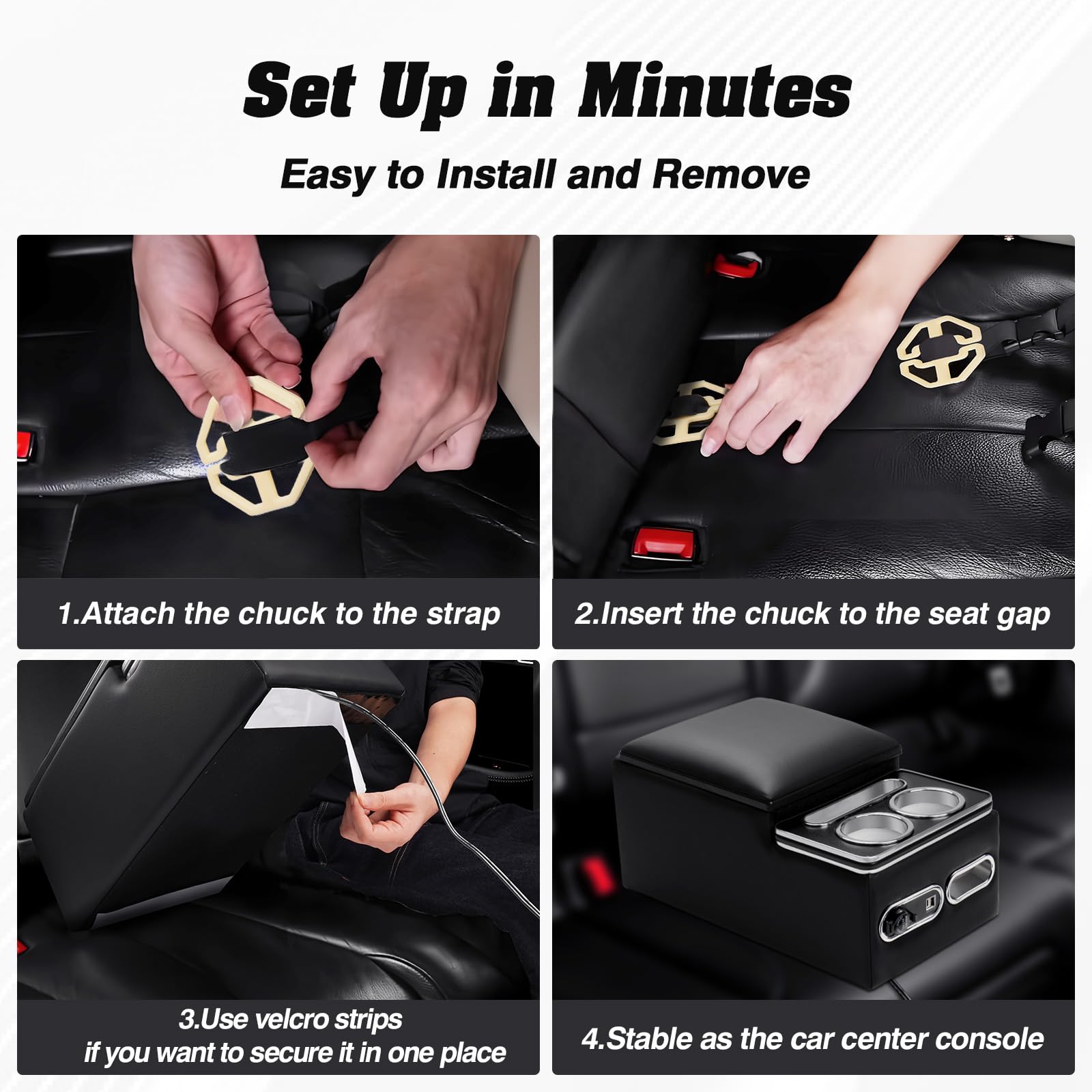 Automiim Bench Seat Center Console - Extra Large Cup Holder & Phone Slot, Universal For Trucks & Cars - View #9