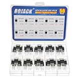 BOJACK 10 Values 50 Pcs IRFZ44N IRF510N IRF530N IRF540N IRF640N IRF740 IRF840 IRF3205 IRF9540 IRF Series transistors MOSFET Assortment Kit