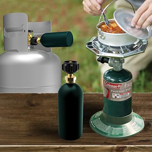 Miniatura 7 de Adaptador de repuesto de propano para tanques de 1 libra, adaptador de propano llena 1 libra de 20 libras, acoplador de tanque de cilindro de gas LP