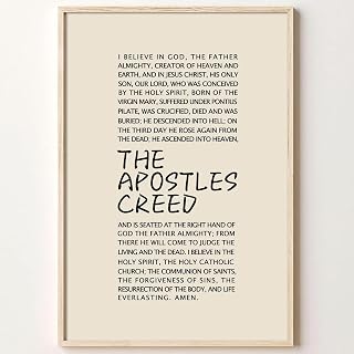 Pttkktbm The Apostles Creed Wall Art Christian Canvas Prints Christian Quote Poster Nicene Creed Wall Art Jesus Painting Apostles Picture Jesus Artwork for Bedroom Wall Decor 16x24inch No Frame
