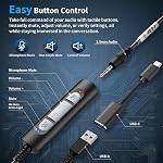 Voistek Oreillette Wired avec Bruit Cancelling Mic, Stereo Casques d'ordinateur avec 3-in-1 Type-C/USB-A/3.5mm Jack, commandes en ligne, casque de bureau filaire pour PC Équipes de zoom du centre d'appels de travail