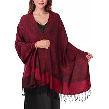 Women Pashmina Shawls and Wraps Scarf Soft Silky Reversible Paisley Scarves Shawl for Women UK