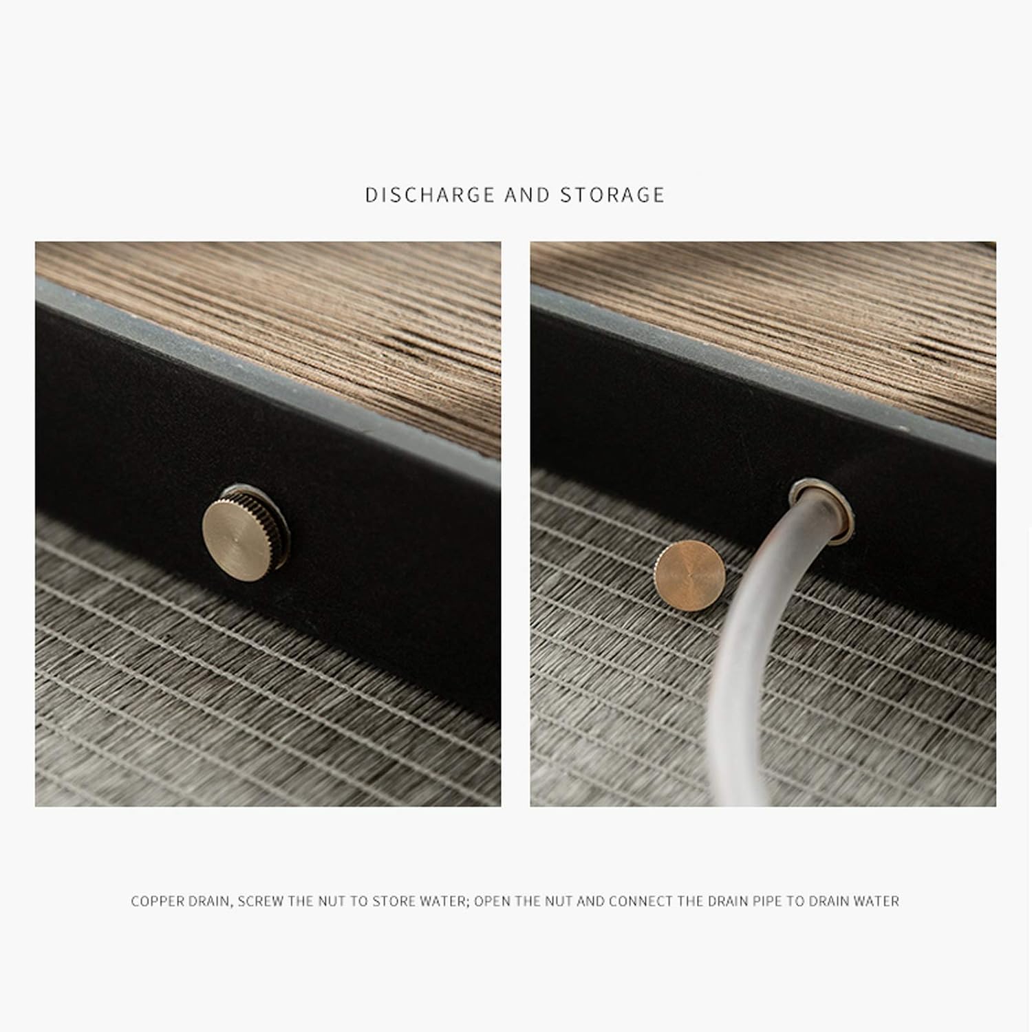 Tea Tray Stone Water Storage Tea Tray Japanese Style Simple Tea Tray Chinese Kung Fu Tea Set Rectangular Drainage Water Storage Office Home Tea Tray Kungfu Tea,XS ()