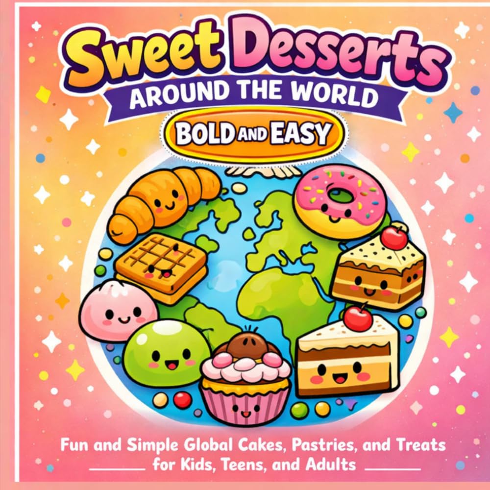 Sweet Desserts Around the World Bold and Easy Coloring Book: Fun and Simple Global Cakes, Pastries, and Treats for Kids, Teens, and Adults