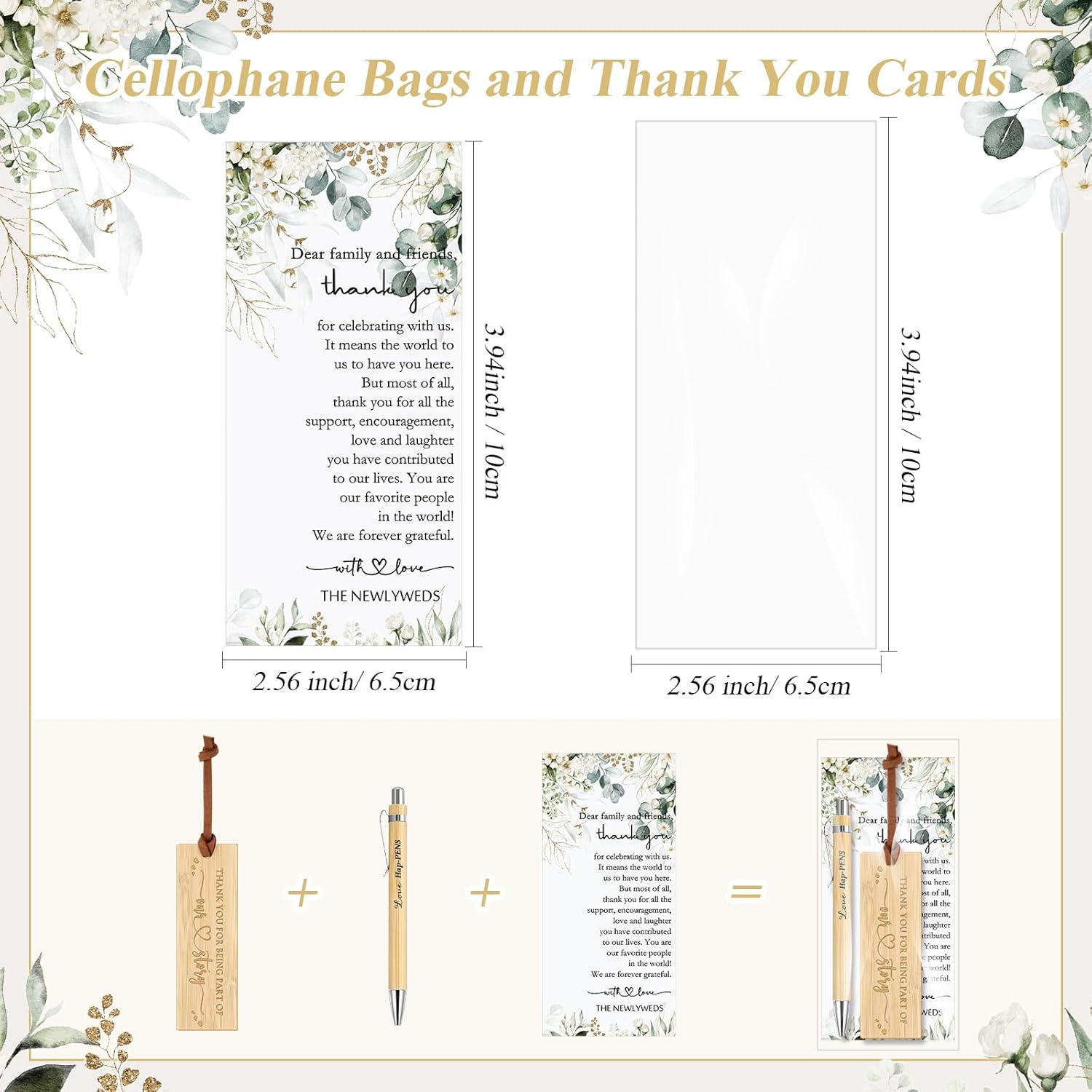 Skyygemm 50 Sets Wedding Party Favors for Guests Include We Got It Write Wood Bamboo Pens Bookmarks with Tassel Thank You Cards with Bag Wedding Favors Welcome Bag Stuffers for Bridal Shower Party