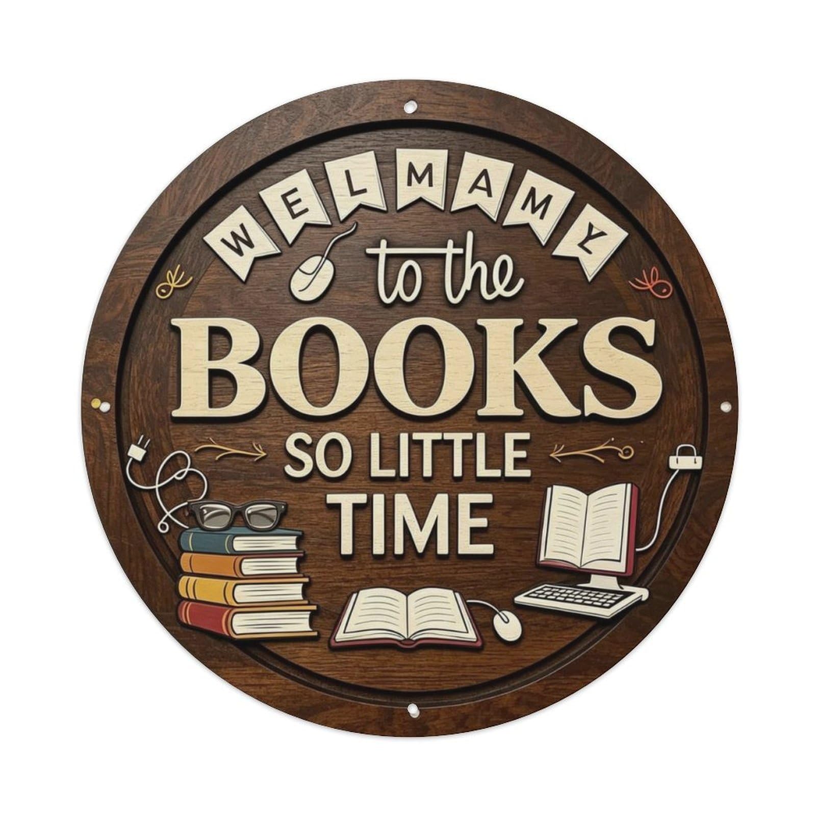 Reading Nook So Many Books Metal Tin Sign Plaque