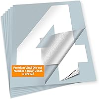 Vista 37 de iSYFIX - Calcomanías de vinilo blancas con número 0 (cero) - Juego de 6 unidades de 1.5 pulgadas autoadhesivas - Decalcomanías premium troqueladas