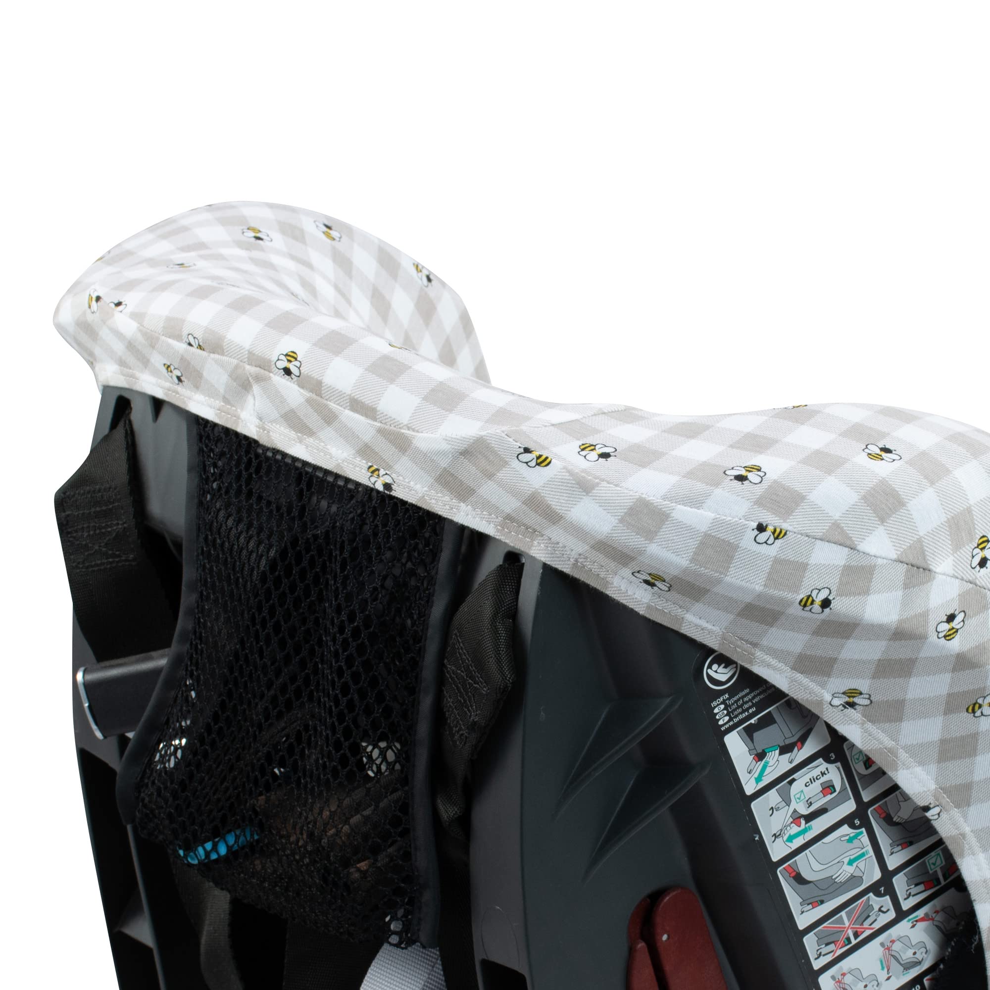 JYOKO Kids Funda para Silla de Coche de Algodón Extra Suave Sin Cabezal (Picnic Vichy) — view 7