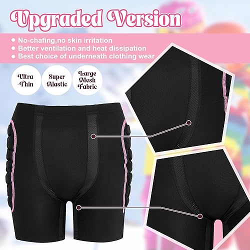 Vista 4 de Lewtemi Juego de 3 protectores 3D acolchados para la cadera, pantalones cortos de EVA, rodilleras, coderas, protección de invierno, almohadillas