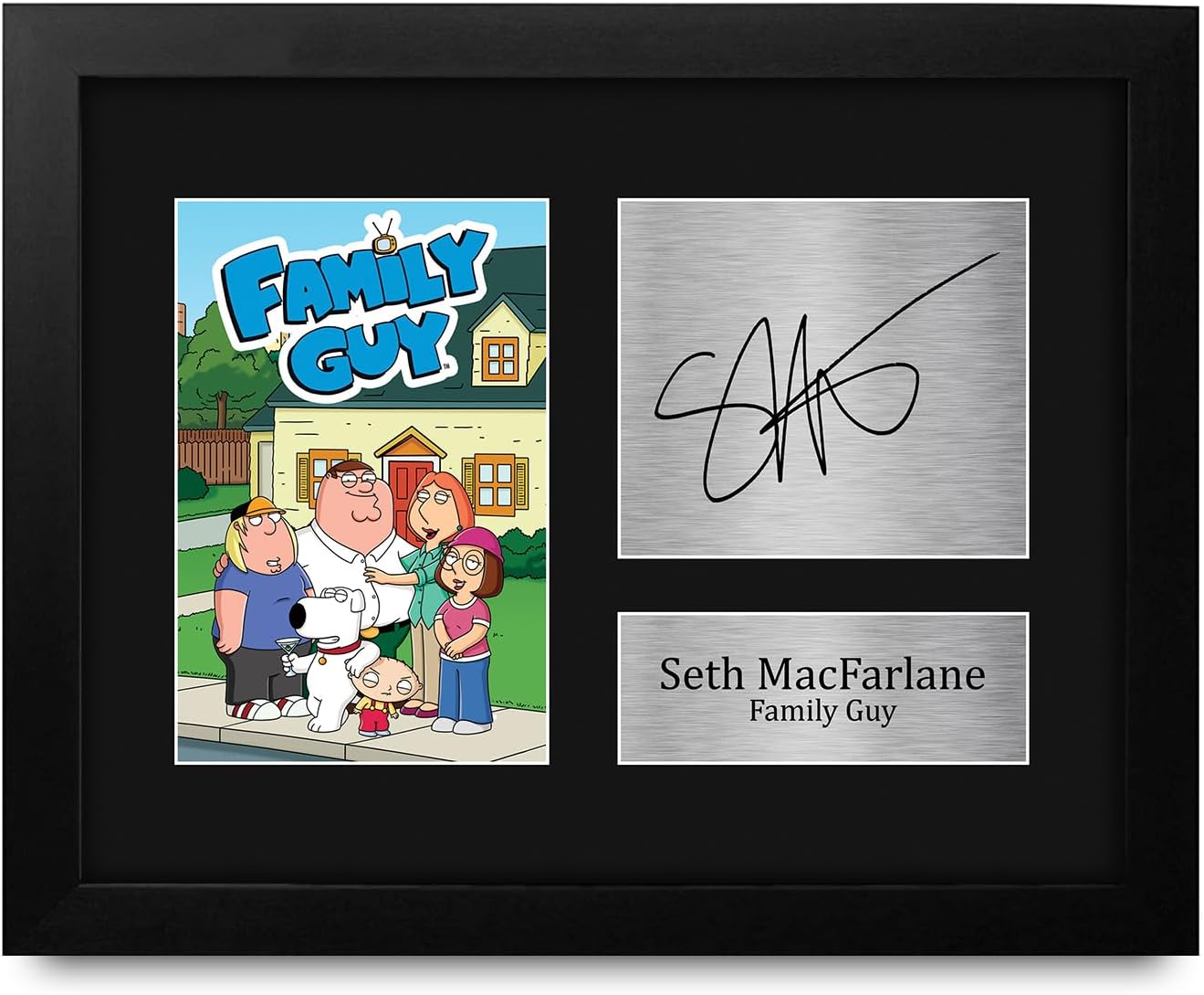 HWC Trading Seth MacFarlane Framed Gift Printed Autograph Family Guy Print Photo Picture Display - US Letter Size