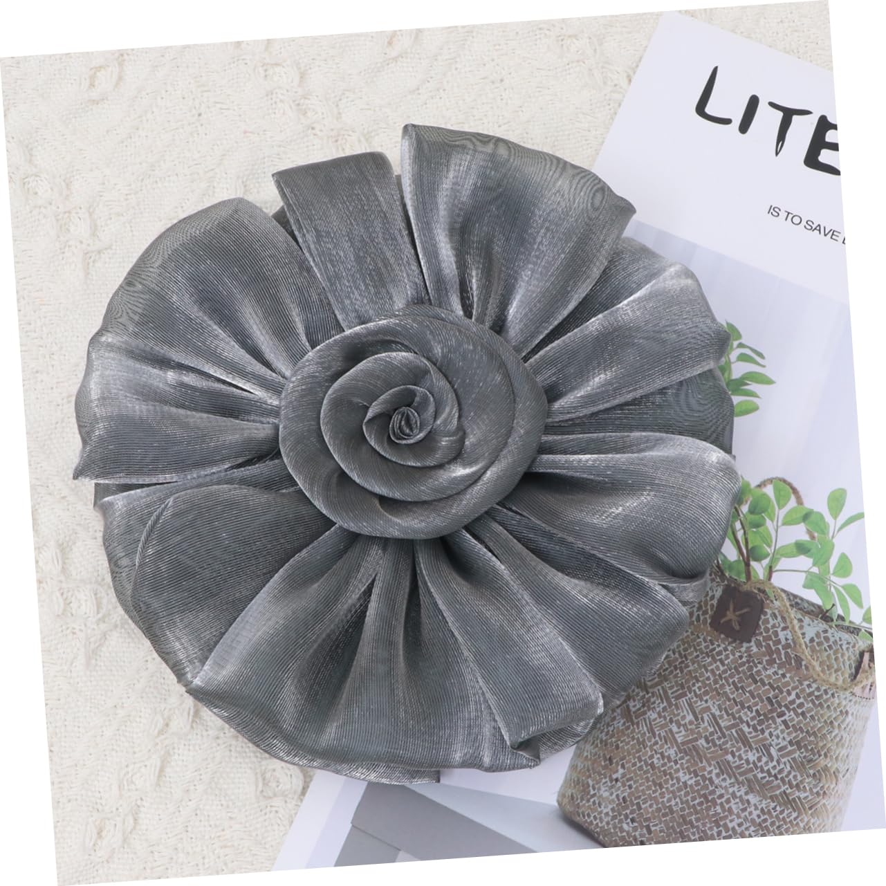 Cabilock Boucles de Rideau Décoratives de Fleur de Soleil 2 Pièces, Pinces Élégantes en Tissu pour Décor de Chambre et Accessoires de Rideaux Robustes