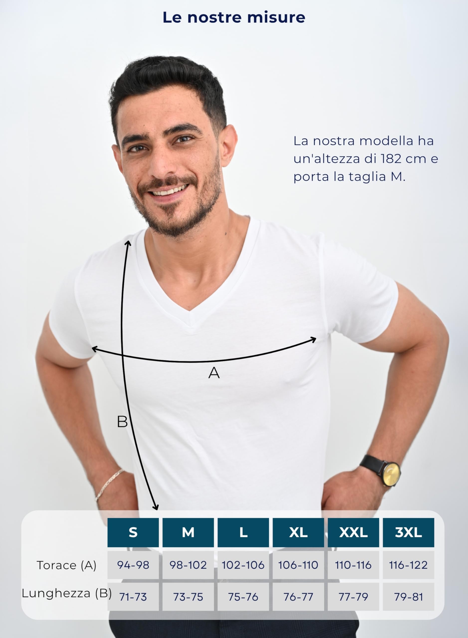 SKIPPER Confezione da 3 T-Shirt Uomo Scollo a V 100% Cotone – Magliette Intime Slim Fit, Traspiranti e Confortevoli, Bianco, S–3XL