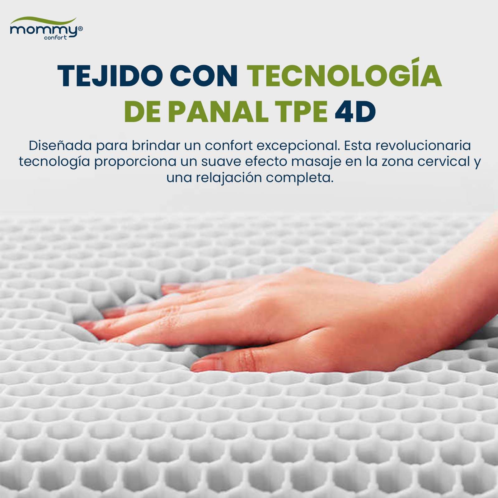 Almohada Viscoelástica Cervical 60x40 cm Funda Panal TPE 4D Efecto Masaje Soporte Ortopédico Lavable Cuello Dolor Cervical Descanso Ergonómico Gris