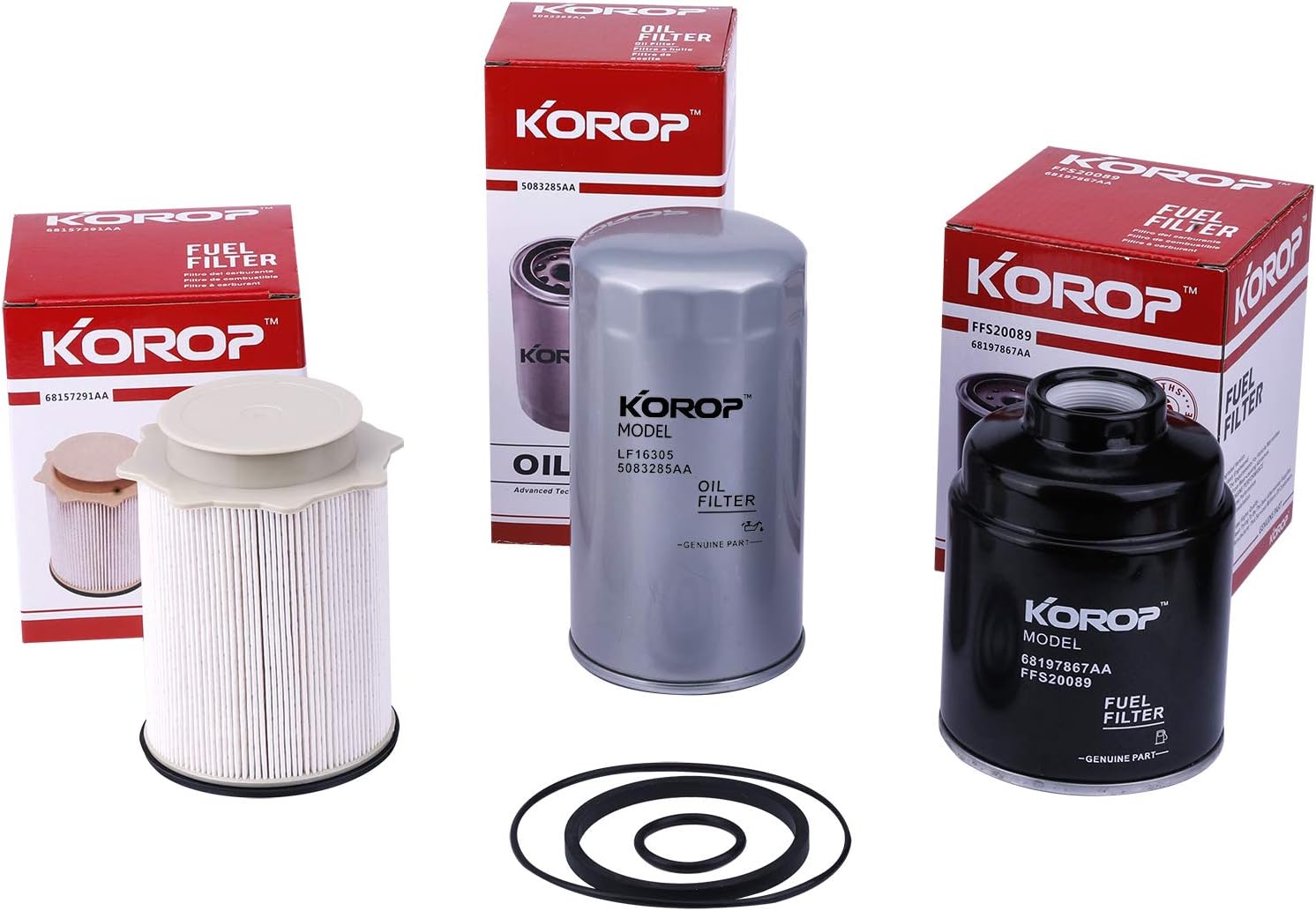 Fuel Filter Water Separator and Oil Filter Set Fits for Dodge Ram 6.7L Cummins Diesel 2013-2018 2500 3500 4500 5500 Replaces# 68197867AA 68157291AA 5083285AA