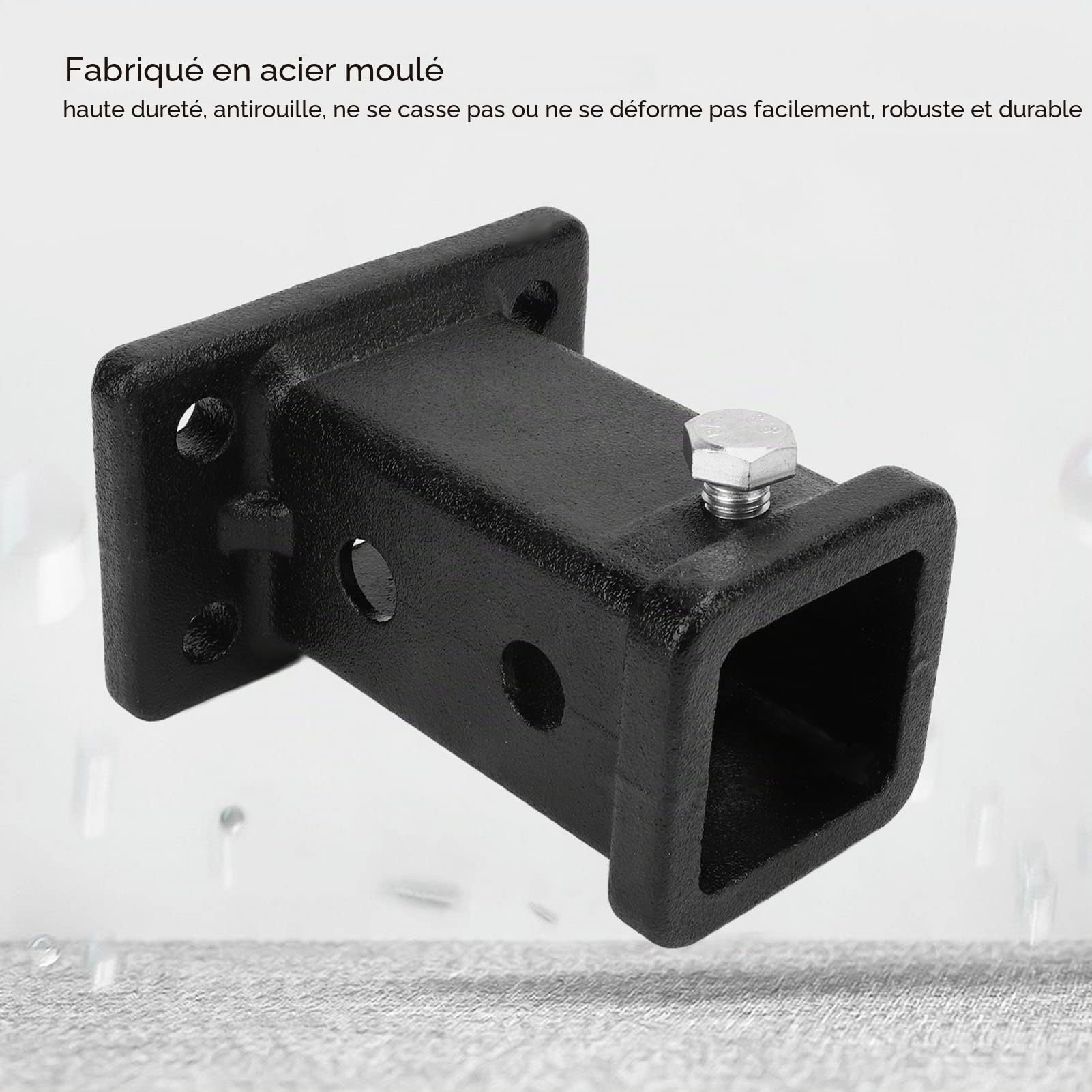 Tube Récepteur de Remorque, 5,1 Cm Vissé sur Le Tube Récepteur Adaptateur de Récepteur D'attelage de Remorque Universel pour Camionnettes