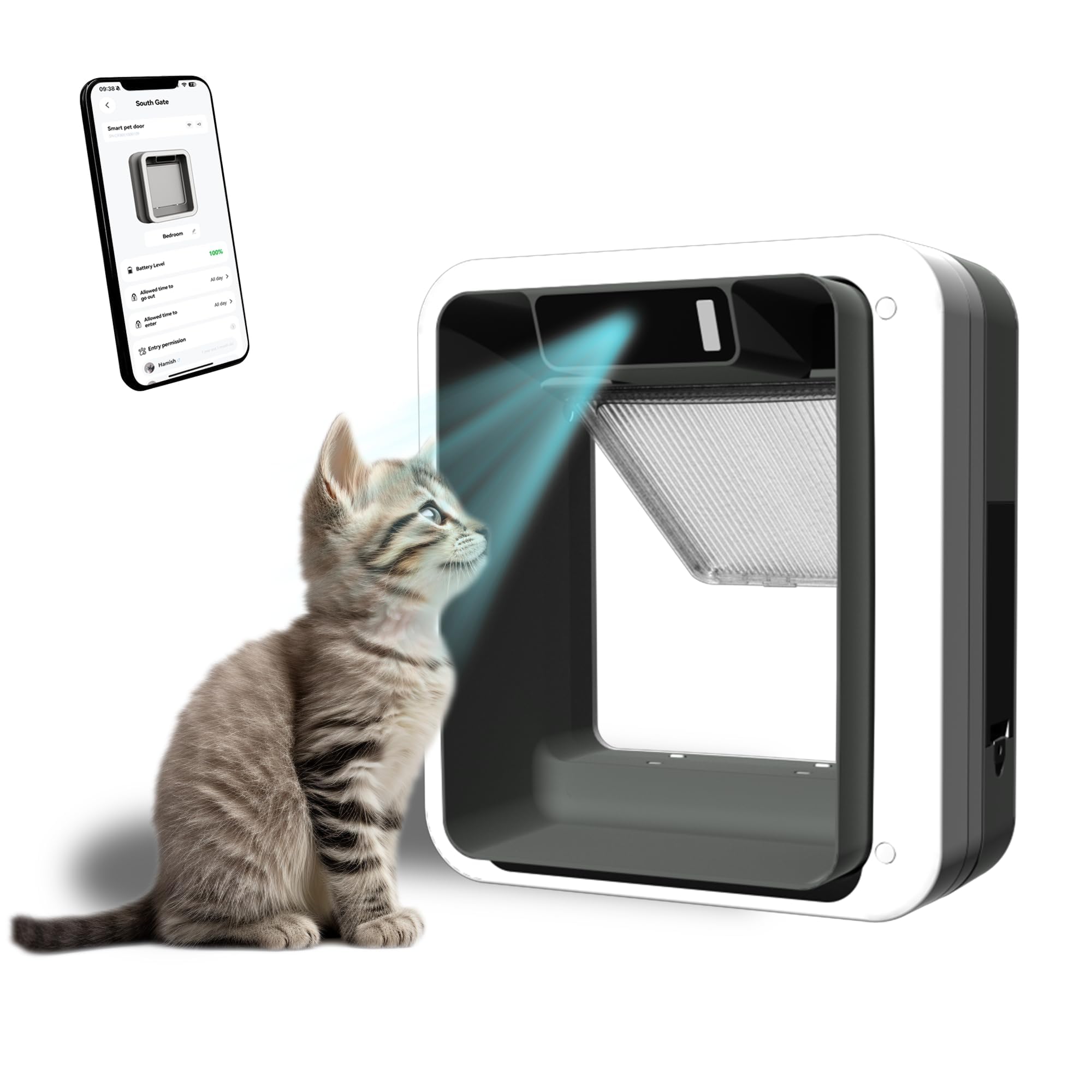 ochun スマートキャットドア Amazon.co.jp: 顔認識付きスマートキャットドア – 首輪不要、猫用