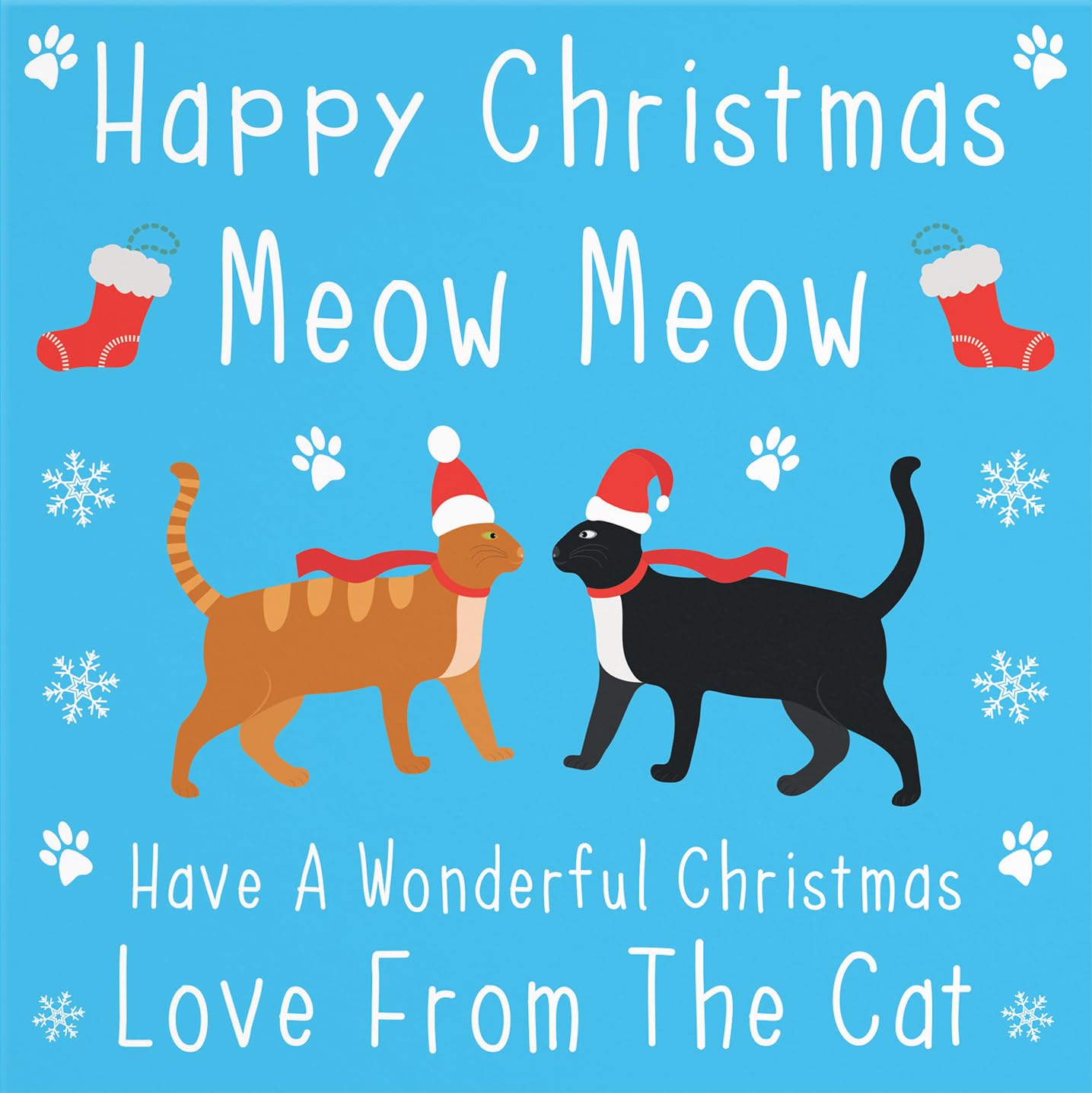 Hunts England, Christmas Card From The Cat, Happy Christmas, Meow Meow, Love From The Cat, Xmas Card for Him Her, Husband - Image 2
