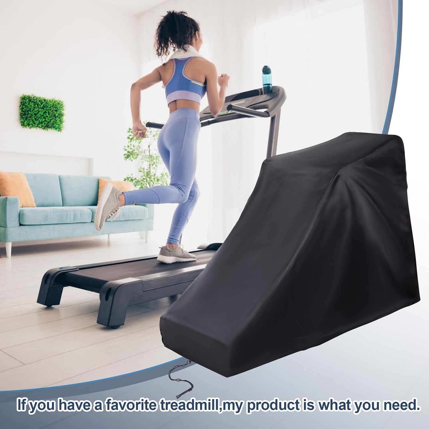 HOMEE Treadmill Cover Waterproof Outdoor 78" x 37"x 59", Heavy-Duty Fitness Equipment Protection Cover, Protects Treadmills from Dust, Moisture, Scratches for Home Gym, Fits Most Treadmill