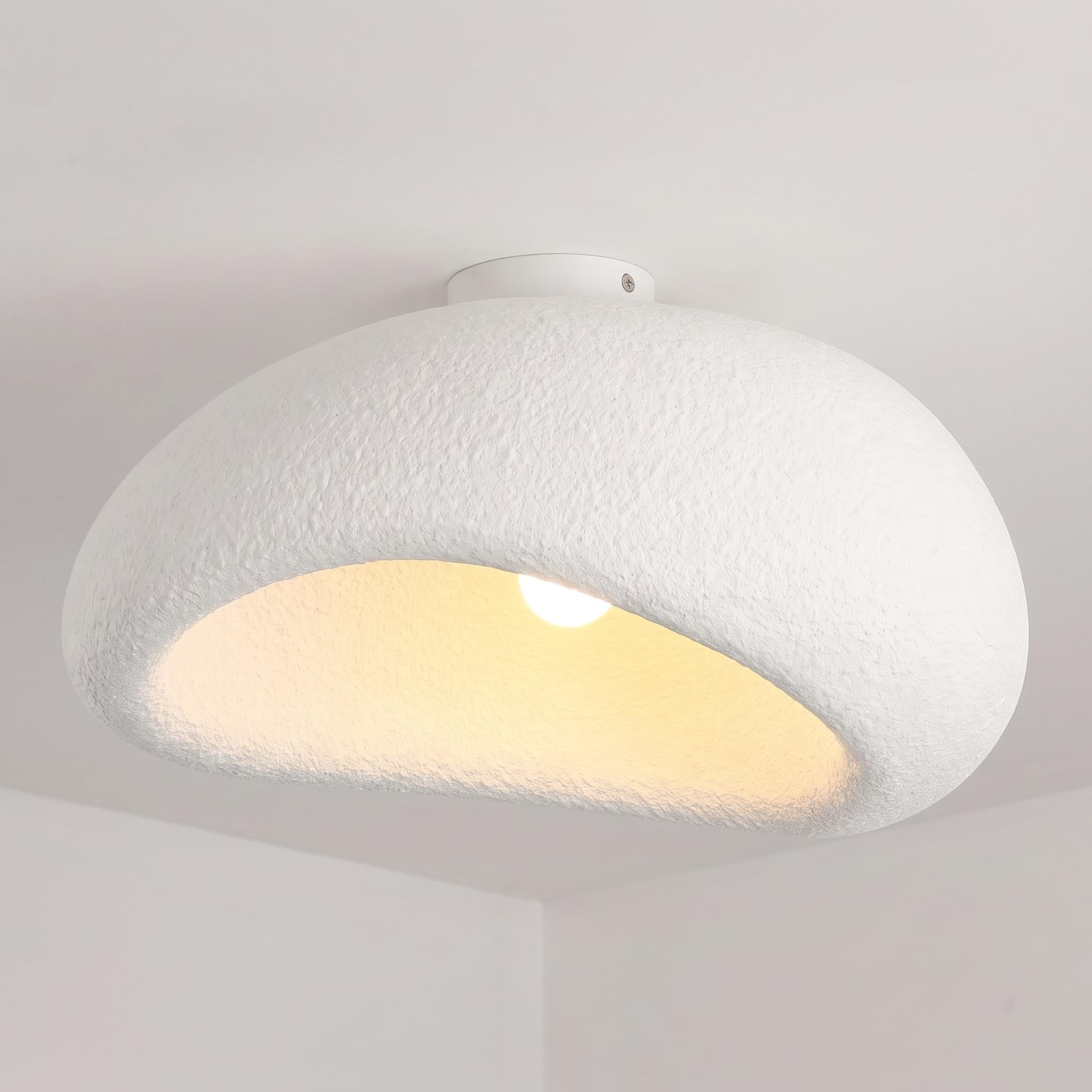 meibeileil Japanese Style Wabi-Sabi Ceiling Lights White Modern E27 Ceiling Light Nordic Minimalist Ceiling Lamp Hat Lampshades Bedroom Dining Room Living Room Hallway Entryway 50CM