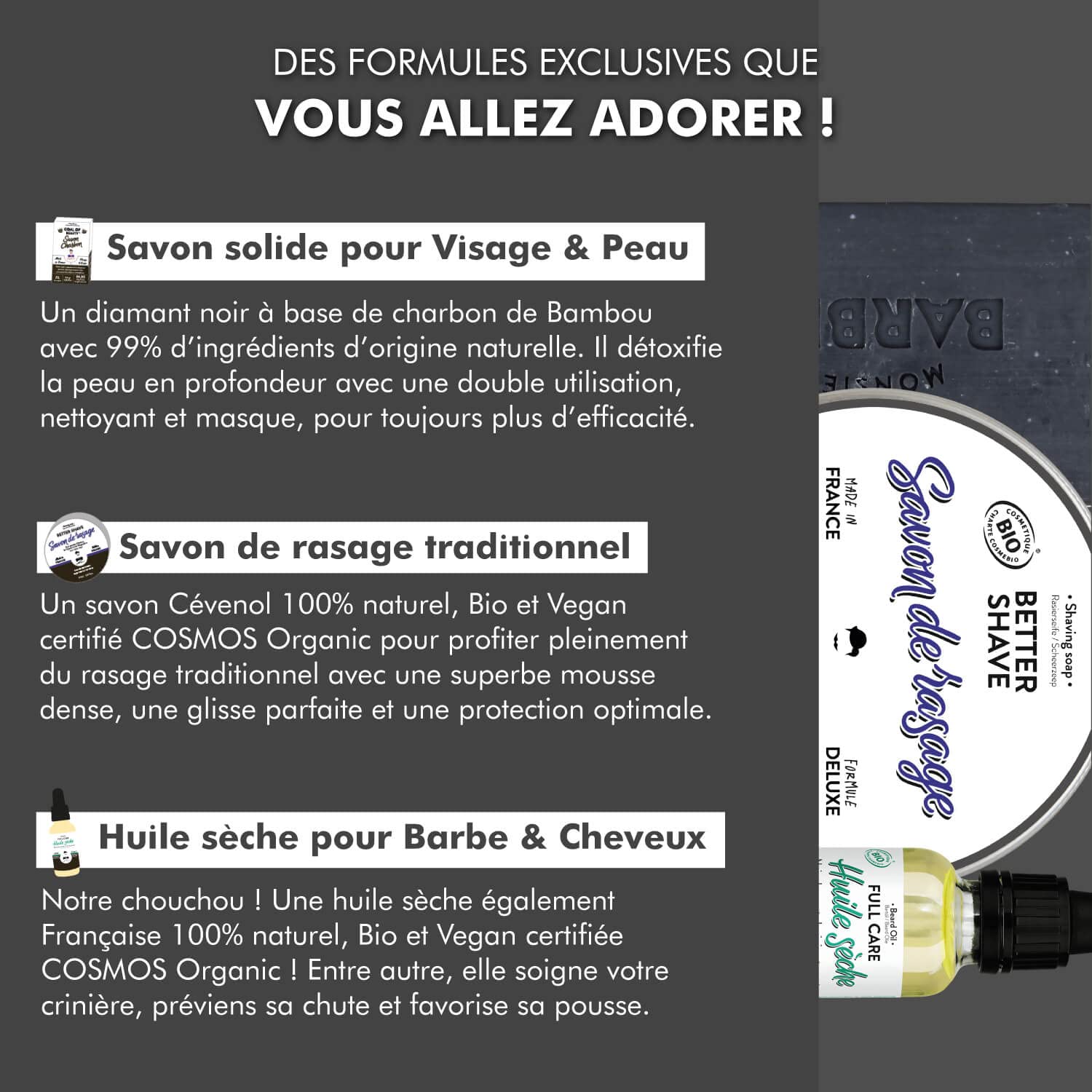 Monsieur BARBIER - Cofanetto per la cura degli uomini | BLACK EDITION TONKA | Francese, Naturale e Vegano | Viso, Rasatura, Barba & Capelli per un kit di manutenzione premium completo | Il regalo di