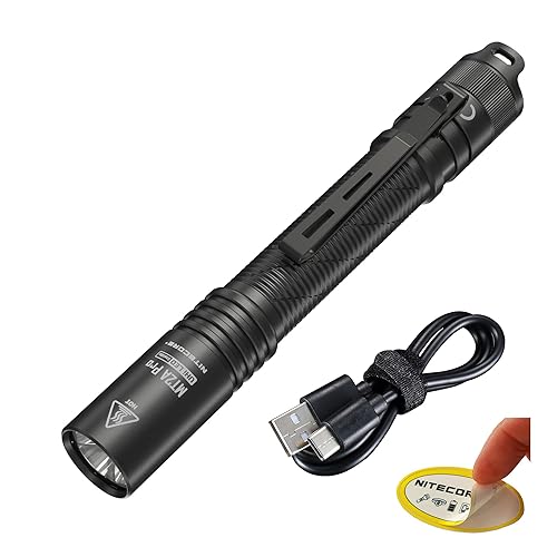 Nitecore MT2A Pro EDC Flashlight, 1000 Lumen, USB-C Rechargeable, 2X AA Battery Compatible Slim Penlight, Including NitecoreS Sticker