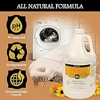 Vista 3 de Lotus Touch Always Fresh Detergente para sábanas de mesa de masaje y ropa de spa de grado profesional, 1 galón, aroma fresco de primavera, elimina