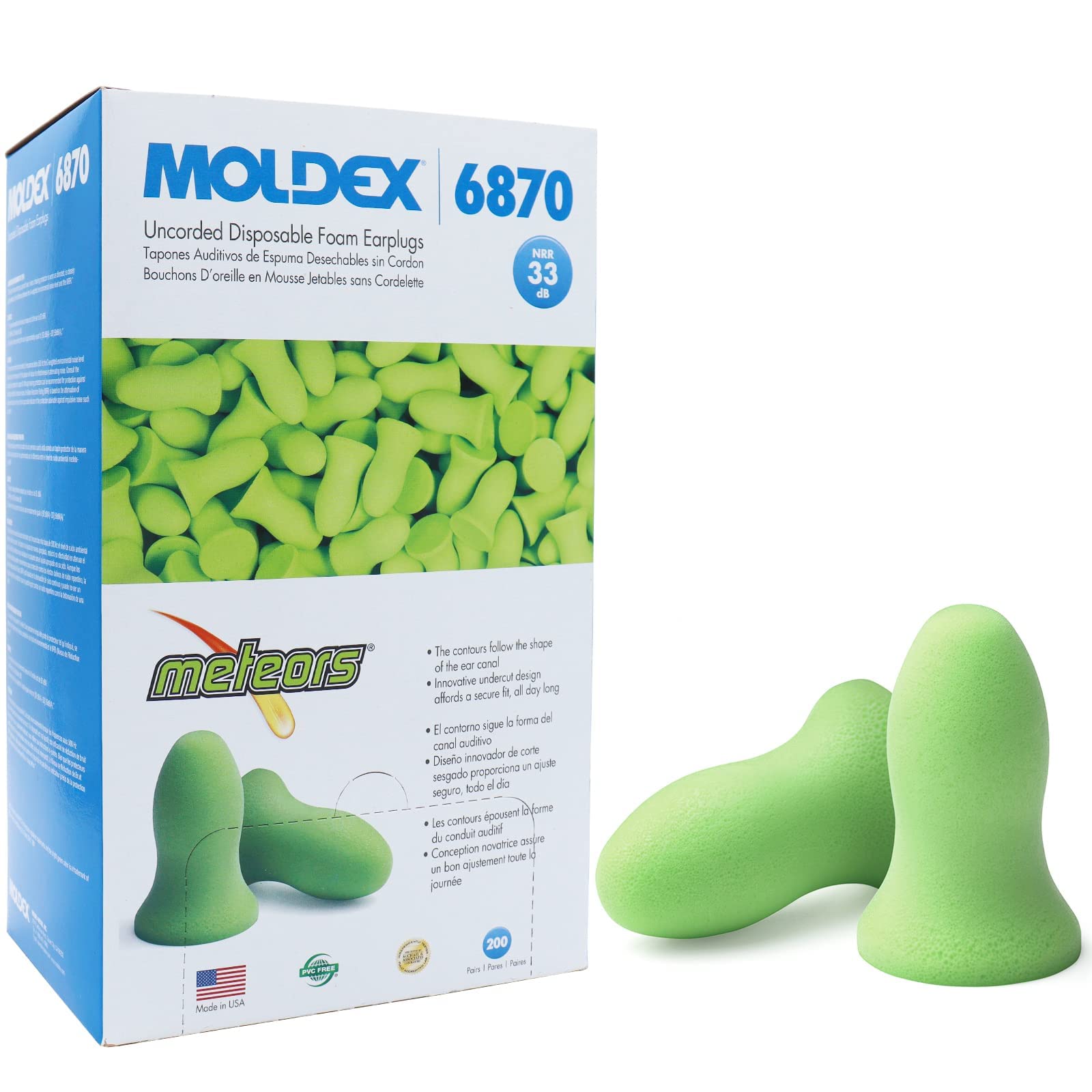 MOLDEX METEORS モルデックス メテオ 6870 耳栓 200ペア Amazon | MOLDEX(モルデックス)メテオ meteors 約200ペア 6870 耳栓