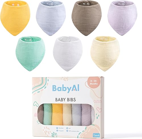 Miniatura 1 de Baberos de muselina de algodón 100% orgánico