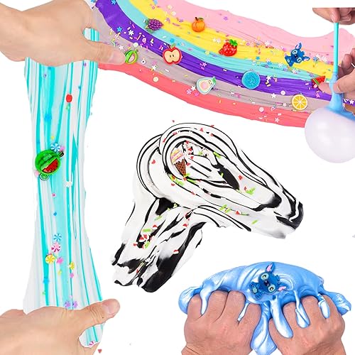 Miniatura 5 de Kit de slime de mantequilla, paquete de 12 regalos de fiesta, juguetes de masilla prefabricados para niños, juego de limo de mantequilla de doble